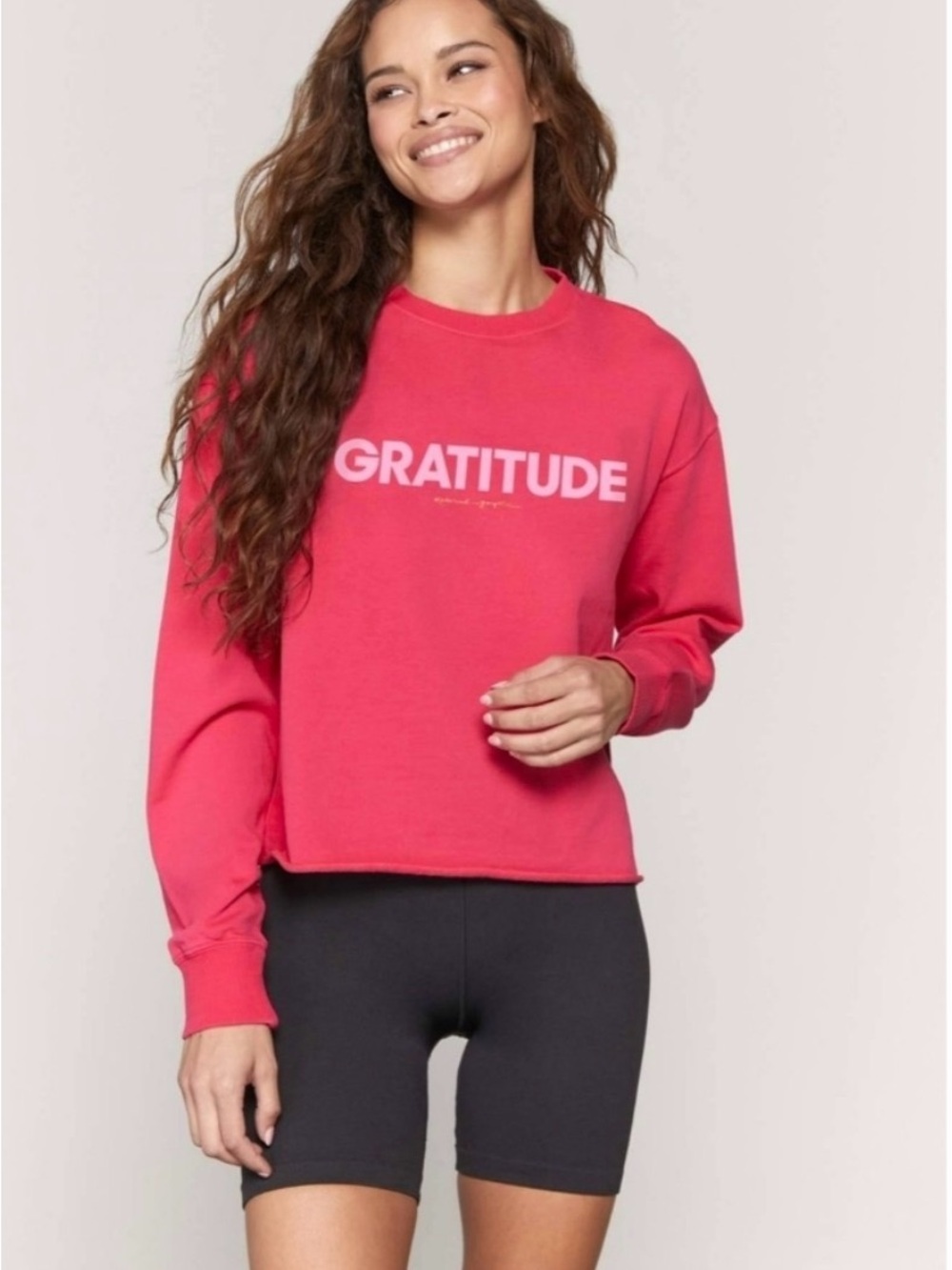 Spiritual Gangster Pink 'Gratitude' Crewneck Sweatshirt